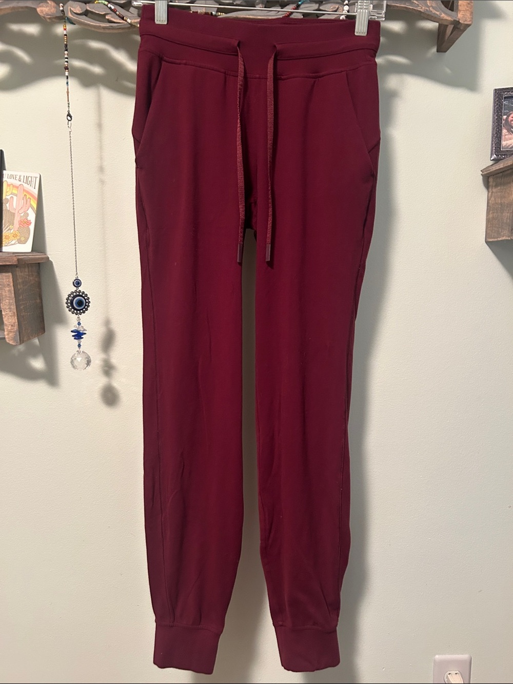 Lululemon Burgundy Drawstring Jogger Pants